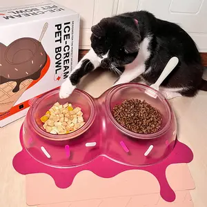 MewooFun New Arrival ABS Material Raised Sublimation Pet Bowls Raised Cat Food Bowl For Pets