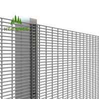 HT-FENCE vue claire enduit de poudre 358 barrière de sécurité anti-escalade panneaux de treillis soudés hautement durables pour yards 2m porte battante