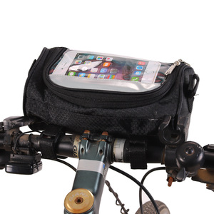 Bicycle Handlebar Bag With Touchscreen Phone <b>Pocket</b> Waterproof Front Beam Bag For Mountain <b>Bike</b> Black 1L Capacity - Product Image 1