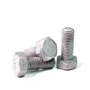 Hot dip galvanized high zinc plated tension a325 heavy hex bolt with nut and washer for power tower