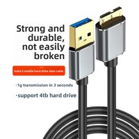 Kabel Hard Drive USB3.0 Tipe-C ke Micro-B Grosir, Kabel Transfer Data Kecepatan Tinggi 5Gbps untuk Hard Disk Mobile 2.5 Inch