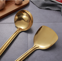 Ustensiles de cuisine modernes en acier inoxydable 201, 6 pièces, couleur or, compatibles lave-vaisselle, accessoires de cuisine pour la maison