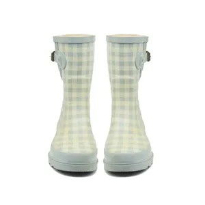 High Quality Soft Outdoor All Seasons Middle Tube Warm Waterproof Women Safety Rain Boots For Adult