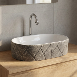 Lavabo de salle de bain en céramique de forme carrée avec un design moderne, écologique et résistant à l'eau - Product Image 5