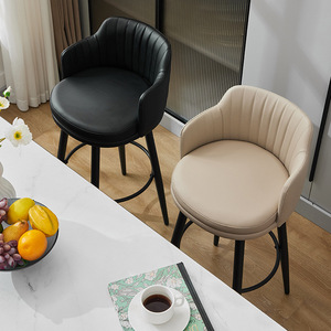 Chaise <span class=keywords><strong>de</strong></span> <span class=keywords><strong>bar</strong></span> moderne en cuir <span class=keywords><strong>de</strong></span> haute qualité avec base chromée, tabourets pivotants à <span class=keywords><strong>hauteur</strong></span> <span class=keywords><strong>de</strong></span> comptoir, design durable pour <span class=keywords><strong>bar</strong></span> à domicile et usage commercial - Product Image 2