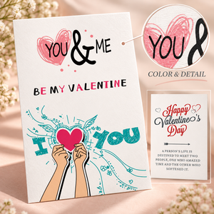 Biglietto d'Auguri di San Valentino Personalizzato con Disegni a Mano, 'Tu e Io Siamo il Nostro San Valentino', Biglietto d'Amore Romantico - Product Image 5