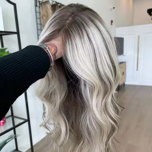 <span class=keywords><strong>Parrucca</strong></span> Frontale HD 13*6 da Donna, Capelli Misti <span class=keywords><strong>Afro</strong></span> Lisci Naturali, Disponibile Lunga Media Corta <span class=keywords><strong>Bionda</strong></span> 60 #   Evidenziatore Trasparente - Product Image 2