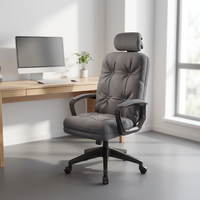 Chaise de bureau en cuir à dossier haut, réglable en hauteur, pivotante, durable, avec appui-tête, vente en gros à prix abordable