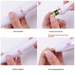 Mini <span class=keywords><strong>ponceuse</strong></span> à ongles électrique transfrontalière 3V, outil de ponçage portable avec 5 têtes pour l'élimination des cuticules, vente en gros - Product Image 2