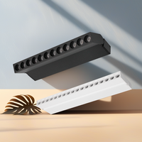 Lumière de piste magnétique à spectre complet anti-éblouissement 6W 12W 18W, lumière de focalisation, lumière de grille pour restaurant, café, salon de coiffure