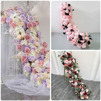 Boules de fleurs artificielles en soie de luxe Floson, centres de table blancs, roses et gypsophiles, 50-80 cm, pour décoration de mariage et de Noël