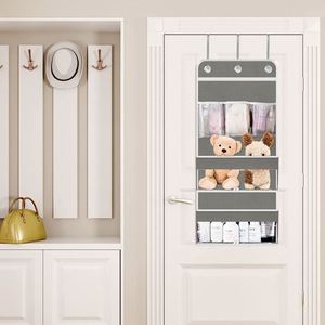 Over the Door Hanging Pocket with Clear Window Pocket Organizer 1 Split Into 2 Hanging Storage Back of Door Organizer 6 Pockets - Product Image 6