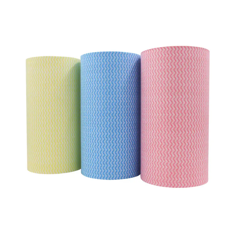 Manufacture Eco-friendly Spunlace Nonwoven Cleaning Cloth for Wet Kitchen Products Lazy Rag Roll