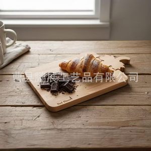 <b>Wooden</b> Maple Leaf Cutting Board Solid Wood With Handle Kitchen Fruit And Cooked Food Chopping <b>Block</b> Rectangle Shape - Product Image 1