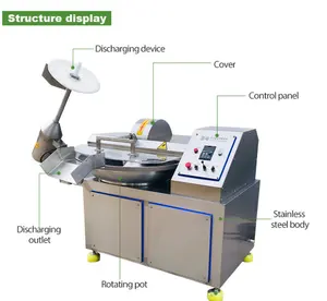 40L 80L 125L por lote litro Cortador de carne automático vácuo máquina chopper tigela silenciosa cortador de 40 kg capacidade