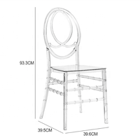 Chaises d'hôtel empilables en acrylique transparent monobloc pour événements et réceptions en extérieur