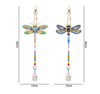 Meilleur vendeur bricolage libellule pendentif Double face diamant peinture porte-clés avec pendentifs arts et artisanat cadeaux sympas