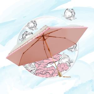 70% <span class=keywords><strong>parapluie</strong></span> pliant automatique ultra-léger nouveau Style rétro français pluie brillant Composite couleur Protection UV Logo de voyage - Product Image 4