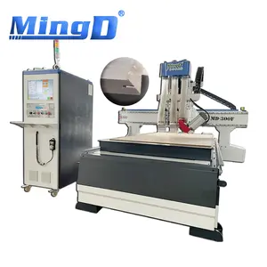 MINGD MD-300F mesin CNC router pemotongan miring 45 derajat, mesin pertukangan kayu penggilingan bor pemotong fleksibel 3 sumbu untuk furnitur