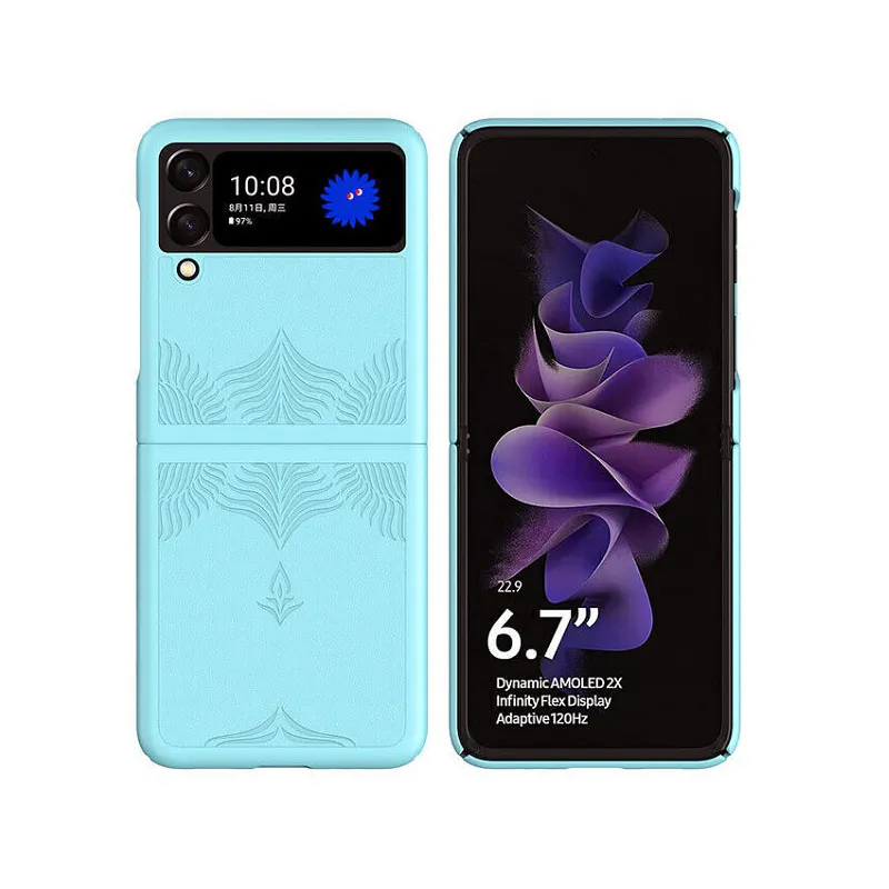 Sang trọng thanh lịch Z Flip3 trường hợp điện thoại nổi đồng bằng da siêu mỏng chống thả trường hợp bảo vệ thích hợp cho Samsung Z FLIP4