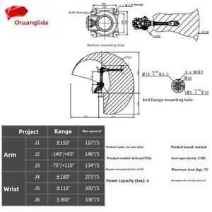 Robot de soudage par points industriel à six axes Braunte, moteur de bras de robot, charge utile de 10 kg, 220 V, puissance de 6 kW, machine de soudage électrique automatique pour métaux - Product Image 3