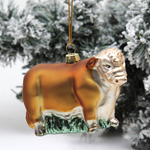 Handmade High Quality <strong>Glass</strong> Cow Christmas <strong>Tree</strong> Ornaments Mini Animal Decoration Eco-friendly European Style - Product Image 2