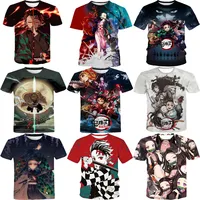 I fornitori più popolari per la maglietta 3D Printing Demon Slayer sublimation Hop t-shirt Anime Tees for men