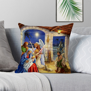 Pintura al óleo decorativa casa cristiana Jesucristo funda de almohada cojín - Product Image 3