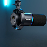 Microphone de jeu de bureau RGB PD200X dynamique USB/XLR double mode, directivité cardioïde, communication filaire, carte son métallique