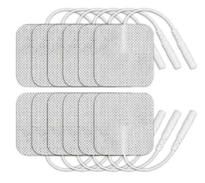 Almohadillas de electrodos autoadhesivas reutilizables de primera calidad para unidad TENS/EMS, almohadillas con respaldo de tela con gel japonés