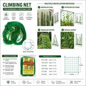 Filet de soutien vertical en plastique haute résistance pour plantes grimpantes, couleur verte, pour concombres - Product Image 3