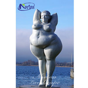 Escultura Moderna de Metal Bronce para Decoración Interior y Exterior, Estatua de Arte Fundida en Latón, Mujer Desnuda Gorda Haciendo Yoga, Escultura de Ballet en Venta - Product Image 6