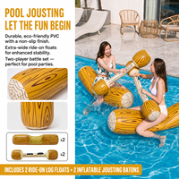 Jouets gonflables aquatiques pour adultes et enfants ; Ensemble de pare-chocs aquatiques ; Bâtons de jeu aquatiques à motif bois