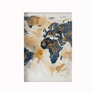Ensemble d'art imprimé carte du monde HAOWAI 3 pièces - Affiche imprimable vintage, cadeau, art mural tendance pour impression et encadrement - Product Image 5