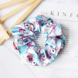 Simple dibujos animados satén seda <span class=keywords><strong>unicornio</strong></span> impreso pelo <span class=keywords><strong>Scrunchies</strong></span> Vintage hecho a mano Cola <span class=keywords><strong>de</strong></span> Caballo banda <span class=keywords><strong>de</strong></span> goma para niñas mujeres - Product Image 6