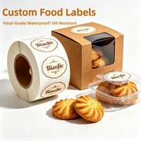 Autocollants ronds personnalisés pour marque de boulangerie, étiquettes d'emballage en vinyle imperméable autocollantes, étiquettes de scellage alimentaire circulaires, rouleaux d'autocollants