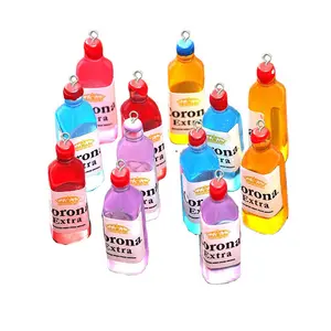 100Pcs Simulation Mini Drink Bottle Resin Charms For Earring Necklace Bracelet Making Jewelry Findings DIY Craft