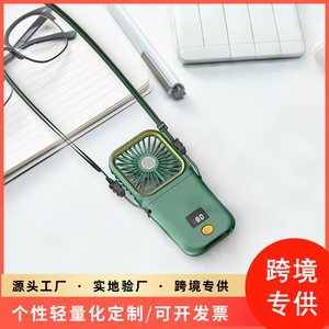 Portable Mini Fan With Usb Power Foldable Neck Fan For Outdoor Use F3 Green - Product Image 5