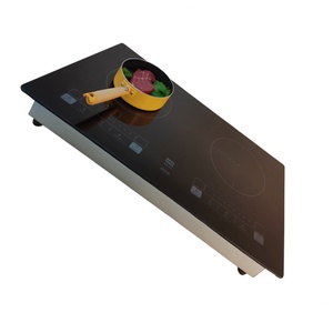 Custom Black Glass Ceramic Cooktops Material for Induction Electric <b>Cookers</b> Black Glass Inverter Cooktop with 2 Burner - Product Image 4