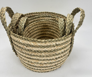 Cesta de almacenamiento de algas marinas hecha a mano con cuerda tejida Cesta de almacenamiento para el hogar y el jardín Maceta de jardín de flores - Product Image 2