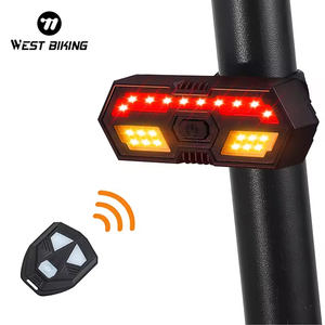WEST BIKING Nouveau clignotant directionnel à télécommande USB avec klaxon et feu arrière LED pour vélo - Product Image 1