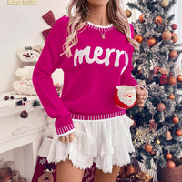 Europäisch-Amerikanischer Kurzer Weihnachts-Strickpullover Damen Lässige Mode Langarm Lockerer Strick-Cardigan Oberbekleidung Unterstützt ODM OEM