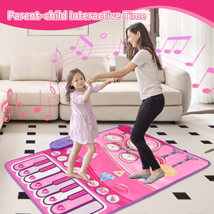 Tapis de danse LED rose pour enfants, clavier de piano interactif, tapis de jeu, batterie électronique, jouet de sol, fonctionne sur piles - Product Image 3