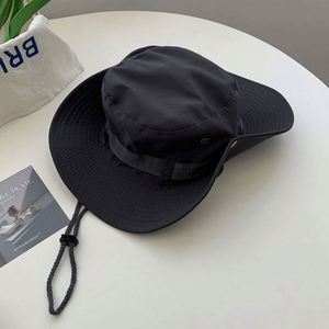 Western Cowboy Style Unisex Sun Bucket <b>Hat</b> with String <b>for</b> Sun Protection Fishing Mountaineering Cap - Product Image 2