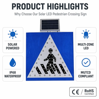 Panneau d'avertissement de sécurité solaire CE RoHS, réfléchissant, pour extérieur, pour chantier de construction routière
