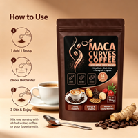 Mélange de café en poudre Private Label Curves Support avec Maca et Fenugrec, certifié GMP, pour l'énergie et la vitalité des femmes, OEM/ODM, MOQ flexible.