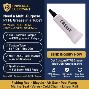 Graisse silicone PTFE NSF HALAL en tube 5g 10g 15g 20g pour moulinets de pêche, vélos, joints toriques, valves – Étiquette personnalisée, usine OEM - Product Image 6