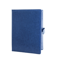 Portafolio de Cuero Azul Rey, Carpeta de Archivos con Bloc de Escritura Tamaño Carta A4, Cierre Magnético Suave