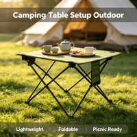 Table pliante légère en tissu Oxford, portable, pour le camping et les pique-niques en plein air
