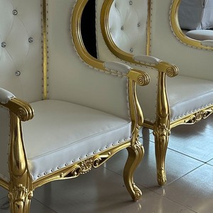 <span class=keywords><strong>Sedie</strong></span> Reali di Lusso per Matrimoni, Trono Nuziale con Schienale Alto e Braccioli, <span class=keywords><strong>Sedie</strong></span> e Divani Trono Oro e Bianco - Product Image 4